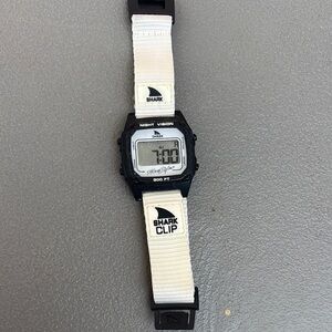 Freestyle Black and White Shark watch with Retro Digital Display